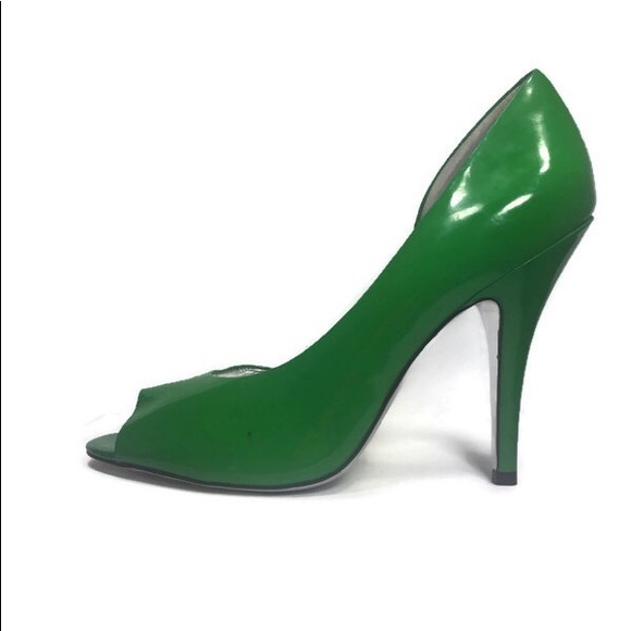 Jessica Simpson Shoes - Jessica Simpson Neona Green Patent Peep Toe Pumps